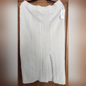 Calvin Klein Jeans Cream Cable Knit Skirt